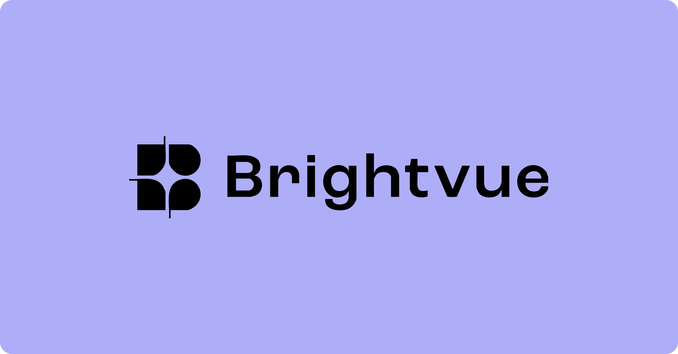 Brightvue logo in black on a lavender background
